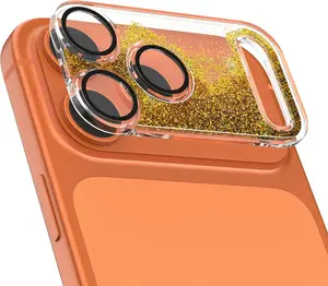 Quicksand Glitter Camera Lens Protector for iPhone 17 Pro Max/ iPhone 17 Pro, 9H Tempered Glass Lens Cover, HD Clear Anti-Scratch Full Coverage Camera Protector, Case Friendly