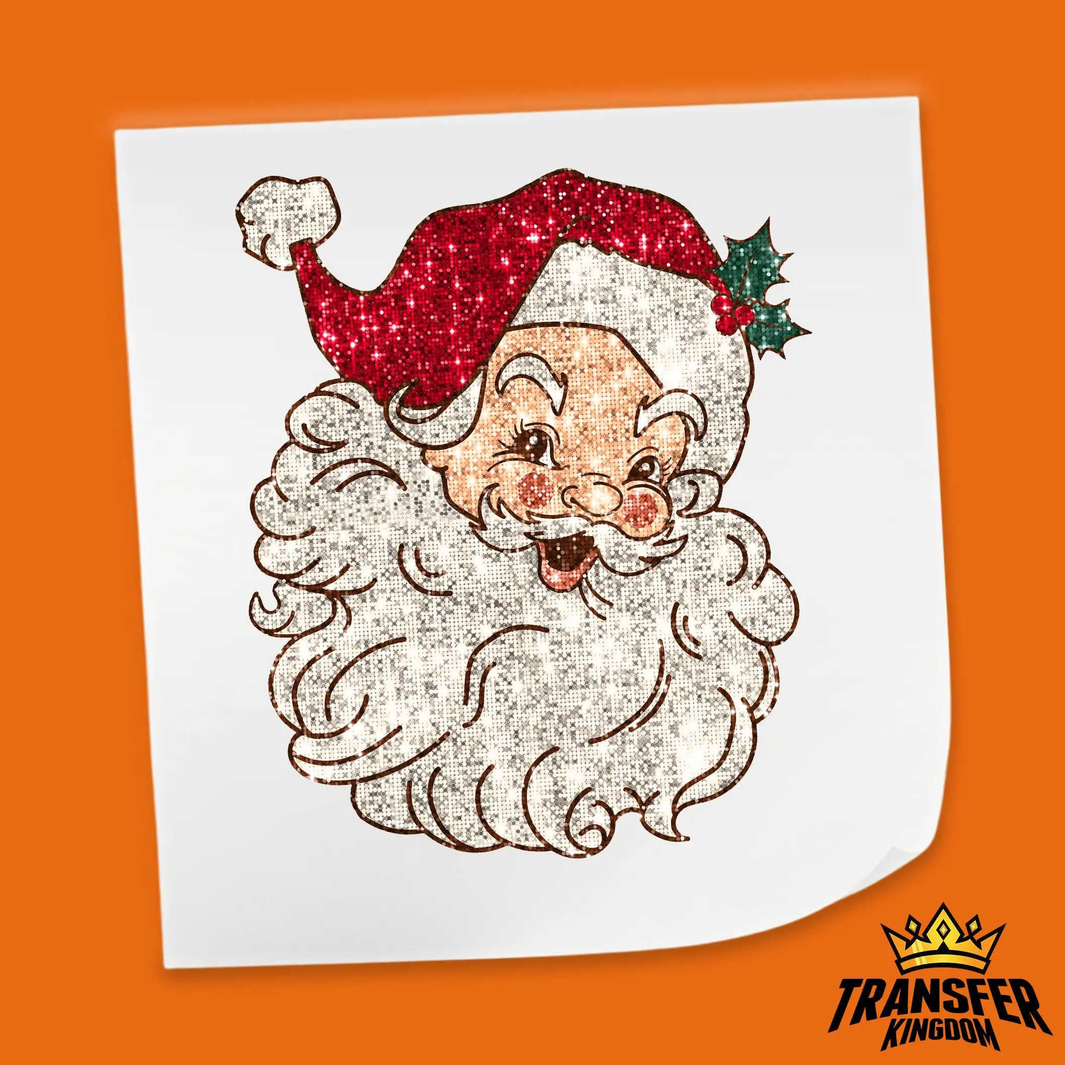 SANTA GLITTER Christmas Design - DTF heat transfer dtf transfer