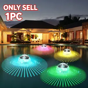 1PC LED Solar Floating Lamp Swimming Pool Ball Solar Panel Powered Outdoor Pond Drift Waterproof Glow Show Disco Color Changing light