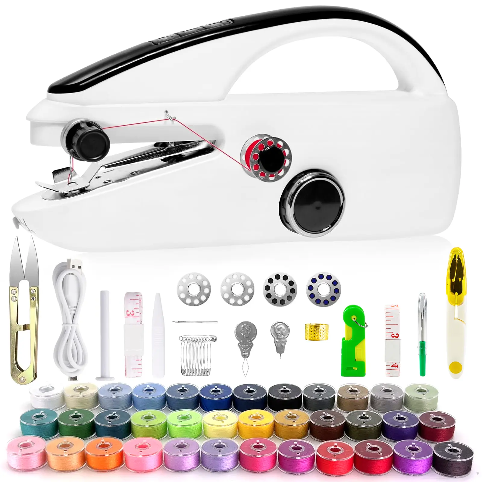 Mini Portable Sewing Machine, Cordless Electric Handheld Stitcher for Quick Clothing Repairs, DIY Crafts & Emergency Sewing