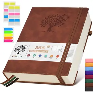 A4 Lined Journal Notebook 365 Page Large Leather Journals for Writing Women Men, Hardcover Notebook with 100Gsm Thick Pages for Travel Work School College Ruled Daily Diary (8.5" x 11.4")