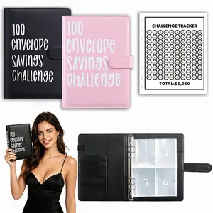 100 Envelopes Wealth Goal Saving Challenge, Savings Envelope Binder, Manage Finances Wisely with Budget Book & Cash Slots, Complete $5050 Savings Goal Step by Step