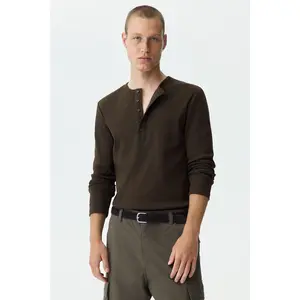 H&M Slim Fit Ribbed Henley shirt