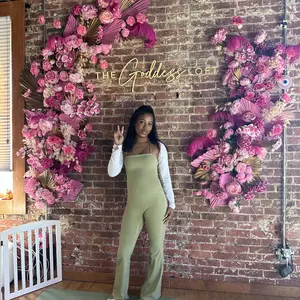 Women's Solid Color Flare Leg Sports Jumpsuit, Casual Comfy Breathable Jumpsuit for Yoga Gym Workout, Ladies Sportswear for Summer, Sporty Jumpsuit