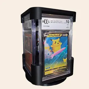 Premium Spinning Stand for Graded Cards – Holds PSA, BGS, CGC, & AGS Slabs – 4-Card Display for Collectors & Vendors