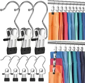 Pants Hangers 20 Pack with Clip,Legging Organizer for Closet Hanging -Space Saving Storage for Jeans,Shorts,Skirts & Hats
