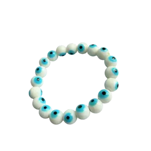 Non-Tarnish Evil Eye Bracelet with Blue and White Beads, Trendy Jewelry for Daily Stylish Accessory