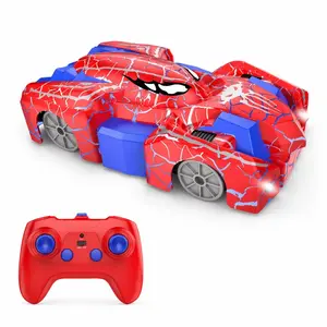 Spider Climbing Remote Control Toy Car, 360° Rotating Rechargeable with LED Lights, 20-25 Minute Battery Life, Gift for Kids Aged 6+