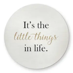 360 stand 5x5 ft. Circular Outdoor Rug - Contemporary Rugs, Modern Outdoor Soft Furnishing with "It's the Little Things in Life" Design