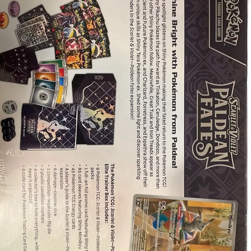 Paldean Fates Elite Trainer Box Sealed Scarlet & Violet Pokemon Card Game - TikTok Shop Paldean Fates Elite Trainer Box Sealed Scarlet & Violet Pokemon Card Game - TikTok Shop