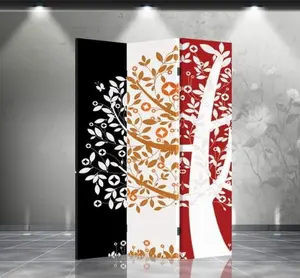 Thy Home Double-Sided Wooden Frame Room Divider - Double-Sided Print, Money Tree Motif, Wooden Base, Photo Display, Lightweight Indoor Furniture Decorative Piece