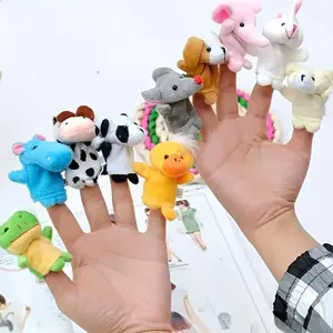 1/5/10pcs Hand Puppet Small Animal Finger Puppet Set Plush Toy Parent- Game Animal Finger Puppet Plush Doll