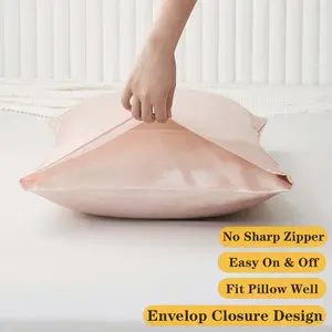 2/4 Pack Elegant Silk Satin Pillowcase, for Hair and Skin Beauty Sleep, Soft Comfortable Breathable Cool Pillowcase, Zippered Silk Pillowcase, Multiple Colors Available, Luxurious Bedroom Decor