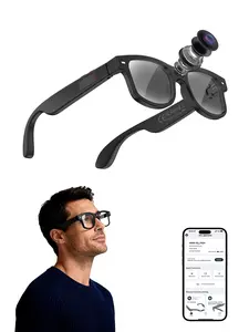 2026 AI Smart Glasses with Camera, 1200P Video Recording Glasses with 800W HD Camera, Bluetooth Sunglasses Real-Time Translation, AI Recognition, Hands-Free Music & Calls, Includes 2 Lens