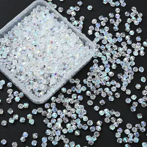 1000 count 4 mm Bicone  Beads Faceted  Glass Beads Bulk for  Making DIY Necklace Bracelet Earring ( AB Color)