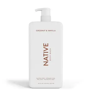 Native Body Wash Pump, Coconut & Vanilla, Sulfate Free, Paraben Free, for Men and Women, 36 oz