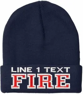 Firefighter Winter Hat Customizable MF1 Style Embroidered Cuff or Beanie Knit Winter Cap