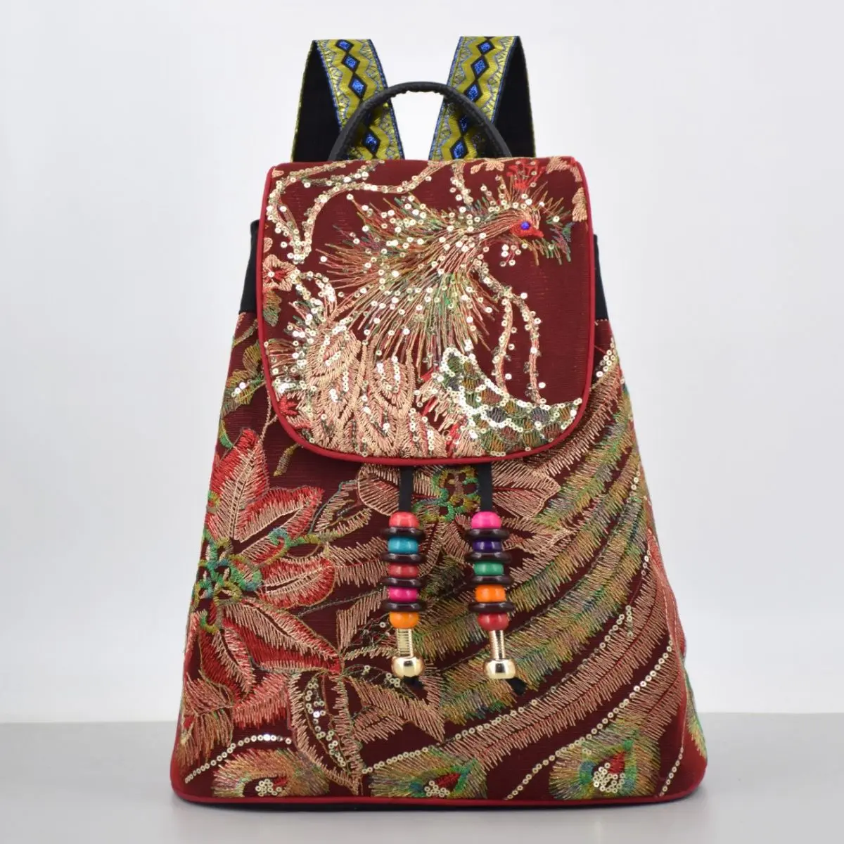 HP!??Boho Embroidered Backpack Bag!?? Boho Embroidered Canvas Backpack – Travel & Daily Use  main image 2