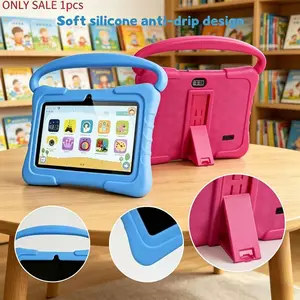 7-inch Android tablet with shockproof protective case, 1GB + 16GB, Wi-Fi, parental controls, dual cameras, Bluetooth tablet, educational, blue/pink, eye protection mode