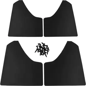 Car Mud Flaps Universal Fit Black Splash Guards (4 Pack) Fender,with 20 Pieces 6mm Fastener Rivet Clips