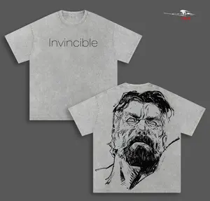 Omni-Man Invincible Tshirt Vintage Washed Oversized Superhero T Shirt Unisex Streetwear Villain Graphic Tee Comic Style Dark Superhero Clothing Gift