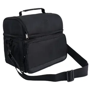 Insulated Waterproof Dual Compartment Lunch Cooler - Black