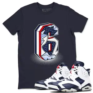 Unisex T-shirt to match Jordan 6 White And Midnight Navy - Number Statue. 100% Cotton for Casual Wear. Comfortable Summer Unisex T-Shirt to match Jordan Sneaker. Streetwear Style. urban outfitters