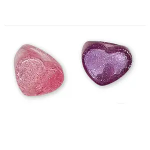 Viva Joya 2 Pcs Resin Heart Rings, Plastic Rings Acrylic Rings for Women Teen Girls, Chunky Aesthetic Trendy Colorful Cute Stackable jewelry