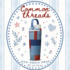 [Limited Edition] Owala 30oz Common Threads Water Bottle – America 250 Limited Edition, Leakproof BPA Free Stainless Steel Tumbler for Travel, Gym & Outdoor