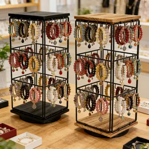 360 Degree Rotatable Bead Storage Rack, Jewelry Display Rack, Hanging Jewelry Storage Rack, Earring, Bracelet, Bracelet Display Rack, Vintage Bead Storage Rack, Jewelry Tower, Suitable For Jewelry Stores, Jewelry Exhibitions, Jewelry Stores