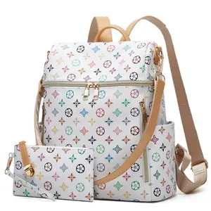 DAREIN Women's Leather Backpack Purse, 2-Piece Fashion Set with Purses & Handbags, Ideal for Teacher Work & Travel Use, Handbags For Women