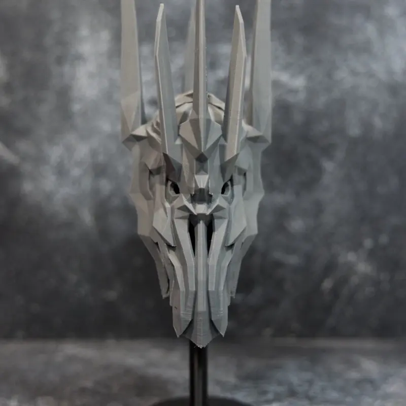 Sauron Helmet Statue - Lord of The Rings 3D Printed Premium Collectible, 10in Dark Fantasy Icon, Iconic Helmet Look, Lotr Vibe, 10in Shelf Impact Figurines Decor for Collectors