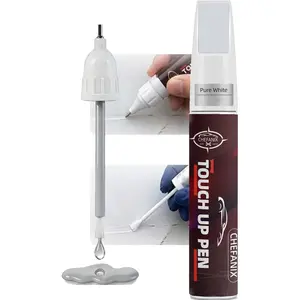 Pure White Touch Up Paint for Cars & Motorcycles – Car Scratch Remover, 2-in-1 Brush & Pen, Paint Scratch Repair Kit with Quick-Dry Formula for Multi-Brand Vehicles