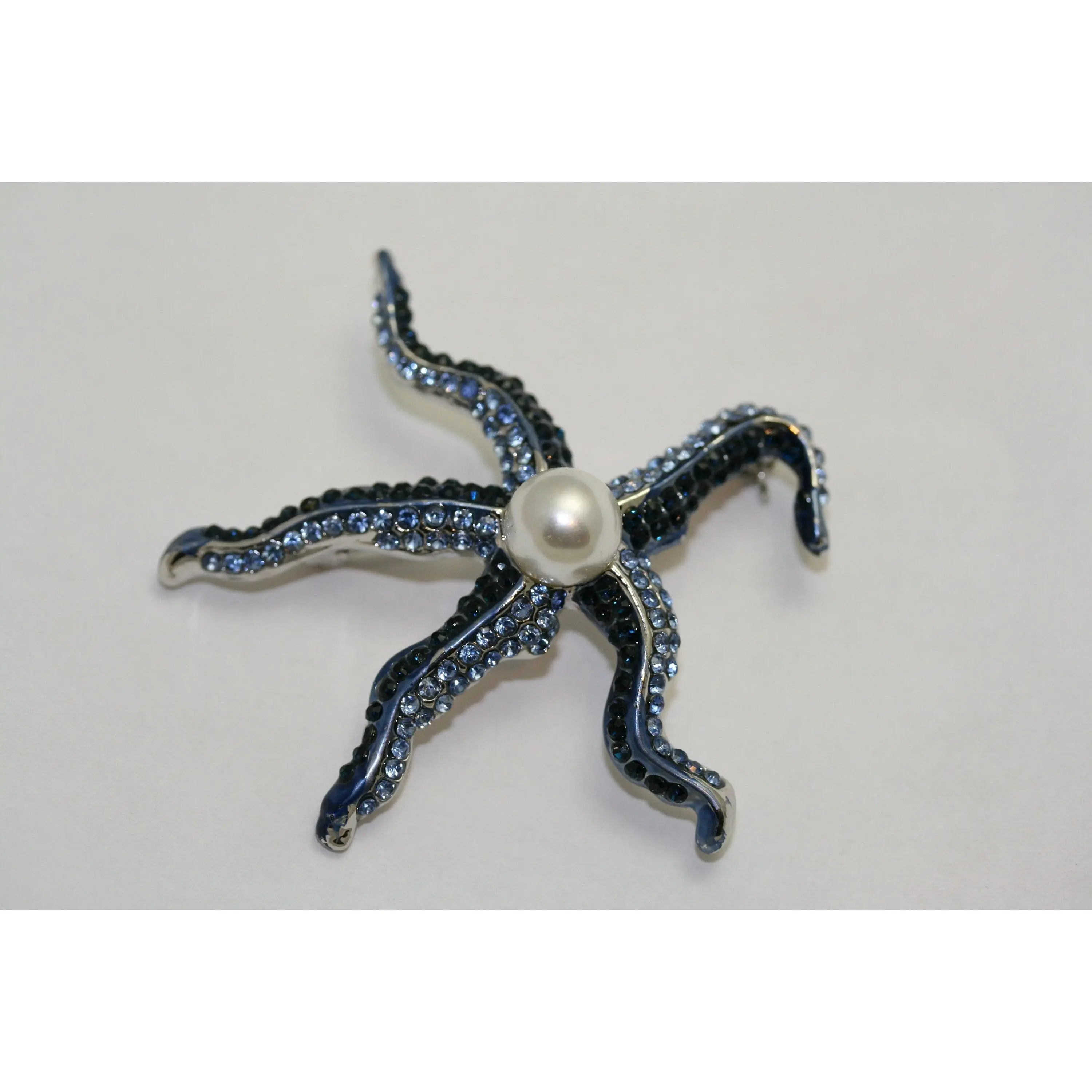 Women's Rhinestone-Crystal Starfish Brooch Pin with Pearl - Jewelry for Women, Fashion Clothing Collar Decoration Accessory