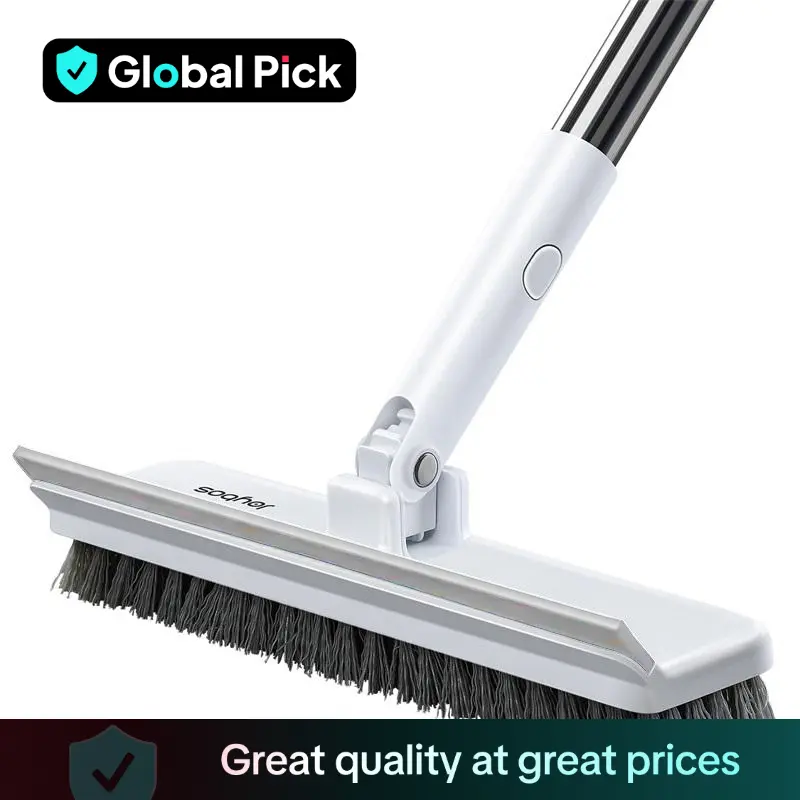 Long Handle Scrub Brush, Stiff Bristle Floor Scrubber, Floor Scrubbing Brush, Household Cleaning Tool for Bathroom, Carpet, Wall, Glass Cleaning