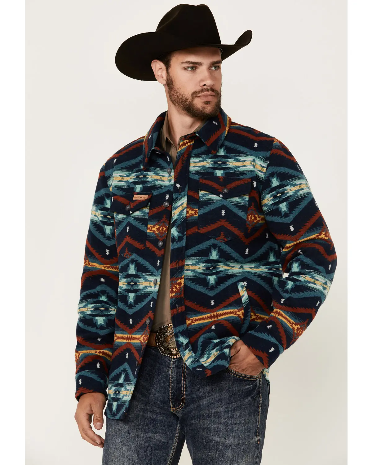 Powder River Outfitters Men's Southwestern Print Shacket - Dm92c04064