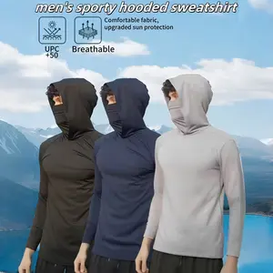 3-Pack Men's Long-sleeve Hooded Sweatshirt: Casual Sporty, Quick-drying, Breathable, Moisture-wicking, High-performance Gym Wear, Ideal For Outdoor Activities, Workouts, Fitness Lovers & Casual Athletes Versatile Style