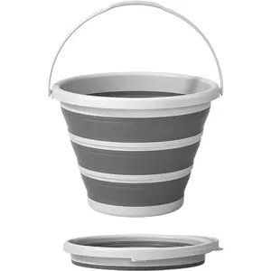 Collapsible Bucket 10L (2.6 Gallon), Portable Foldable Water Bucket for Car Wash, Camping, Cleaning & Outdoor Use, Space Saving BPA Free