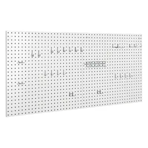 UltraHD® 2-Piece Pegboard Set w/ 23 Piece Hook Assortment, White