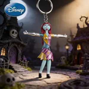 The Nightmare Before Christmas Officially Licensed PVC Keychain Anime Figure Keychain Sally Figurine Bag Clip Charms Backpack Decor Collector Keyring 1Pc Disney