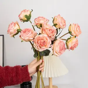 8pcs High-End Faux Rose Silk Flowers, Realistic Handheld Bouquet, Home Decor, Wedding Photography Props, Artificial Flower Materials