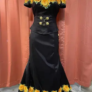 Mexican Outfit - High-Quality Taffeta Fabric Rebozo Traditional Ensemble Machine Washable Vibrant Energy of Mexican Culture