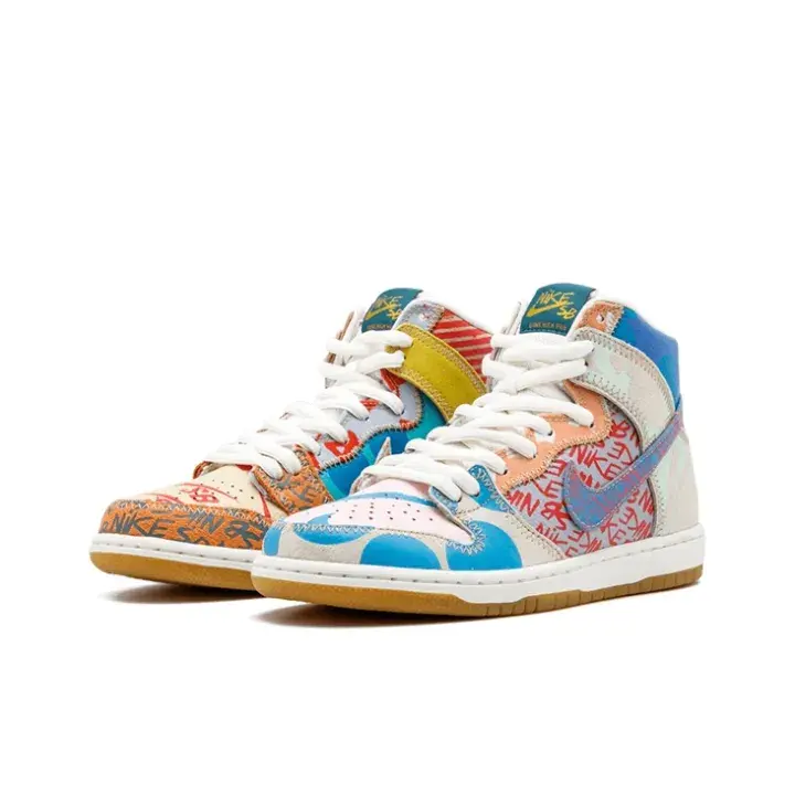 Art Graffiti Patchwork High Top Leather Trainers Shock Absorbing Flexible One-Of-A-Kind Statement Streetwear Shoes