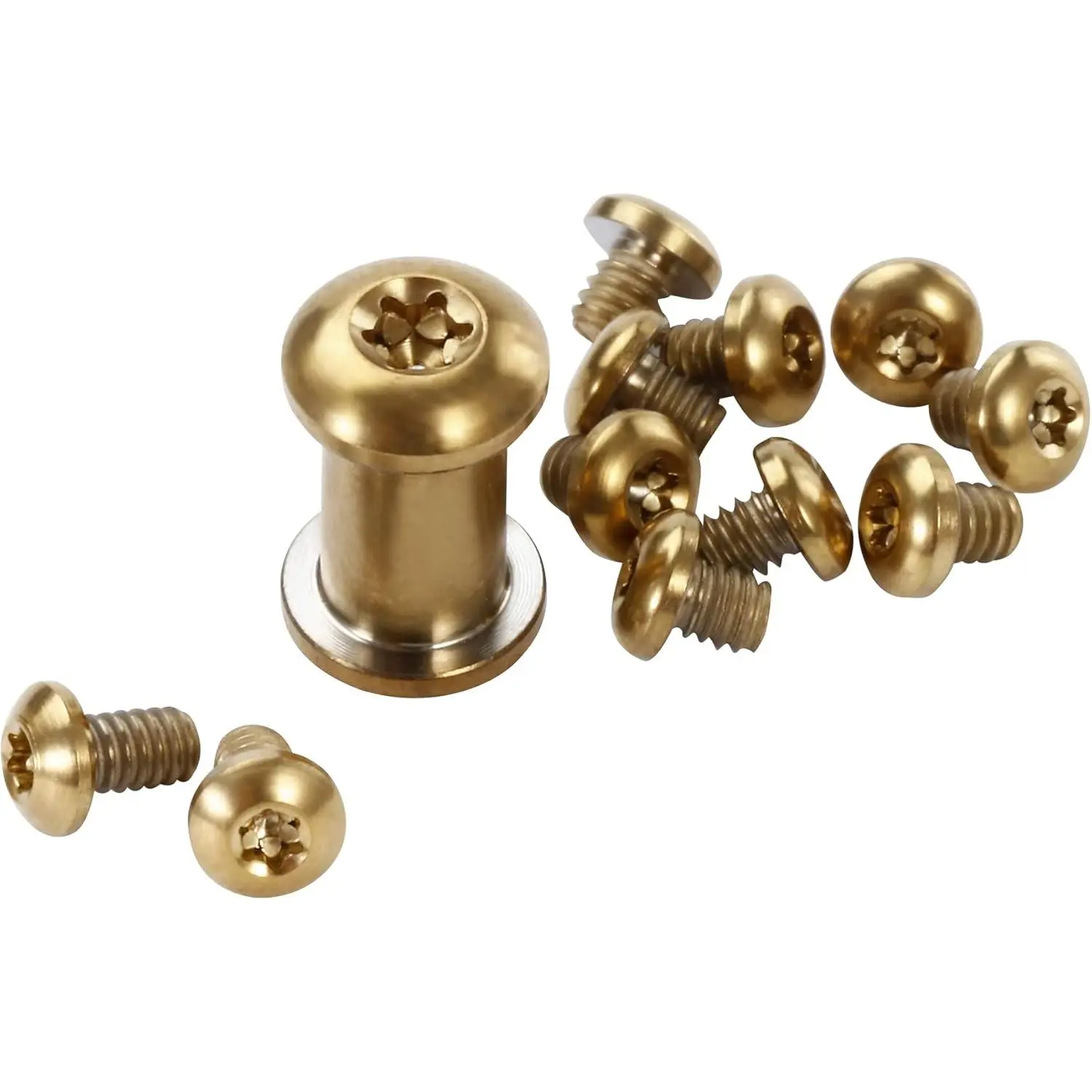 13pcs Titanium Torx Screw and Pivot Set for Benchmade Bugout Series 535,535s,535gry-1,Mini Bugout 533 & Bailout 537 - 1pc T10 Torx Titanium Pivot Screw, Handle & Pocket Clip Components, Gold Replacement for Old or Damaged Knives
