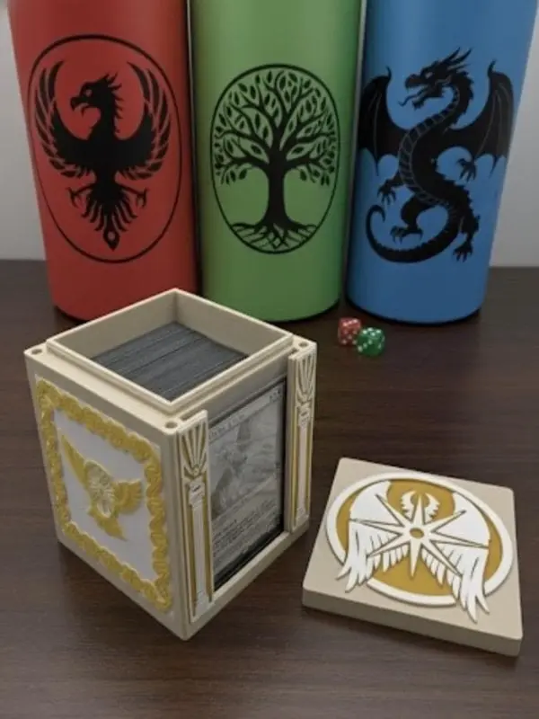 MTG Inspired Deck Box - 3D Printed - Wood Bark Pattern - Landfall Commander Case - Forest Green Mana Card Storage With Magnetic Lid - TikTok Shop MTG Inspired Deck Box - 3D Printed - Wood Bark Pattern - Landfall Commander Case - Forest Green Mana Card Storage With Magnetic Lid - TikTok Shop