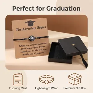 Class of 2026, Graduation Gift, Compass Bracelet with Quote Card and Graduation Cap Box，University, high school, doctoral degree and other academic award commemorative gifts friendship