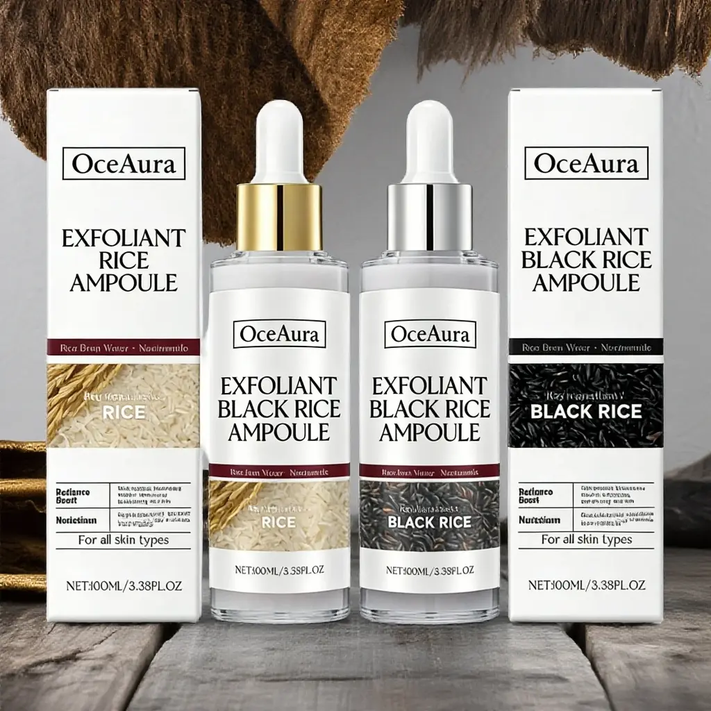 Rice & Black Rice Dual Power Moisturizing Exfoliating Lotion - Gentle Hydration, Brightening & Deep Cleansing Formula, 100ml Lightweight Serum for All Skin Types - Leaves Skin Silky Smooth, Radiant & Free of Dullness Salicylic Skin Repair, Moisturizer, Gl