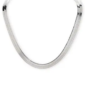 Bellezza Bronze Polished Herringbone Chain 18" Necklace