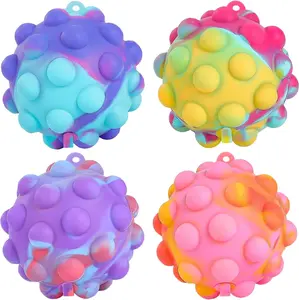 Push Pop Bubble Fidget Sensory Toy Ball - for Autism, Stress, Anxiety - Kids and Adults (Multicolor Ball)