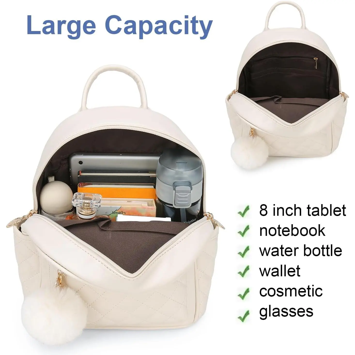 cute trendy mini backpack Girls Fashion Purse Small Plaid Leather Women Backpacks Little Bag, Mint Blue : Clothing, Shoes & Jewelry not too bulky but roomy for everything you need Fashion Mini Girl Backpack -